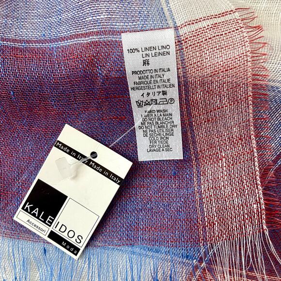 Kaleidos Moda Plaid Linen Scarf/Wrap - Picture 2 of 5